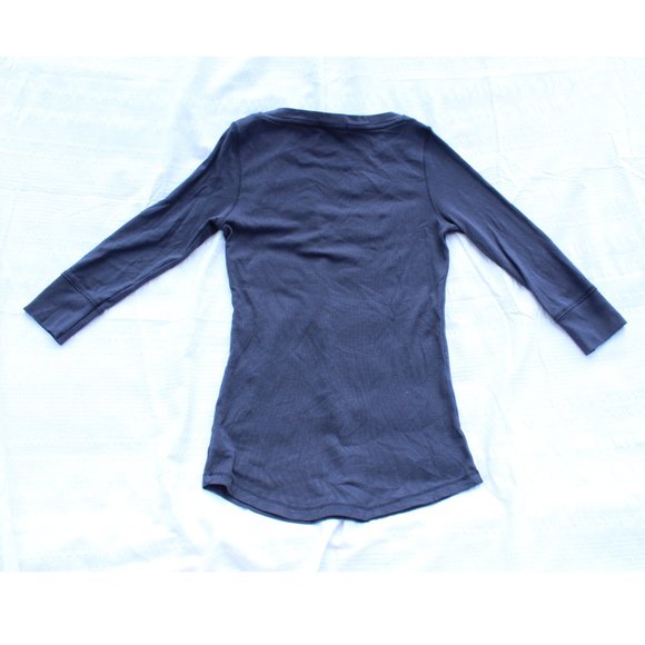 Willi Smith Navy Blue 3/4 Sleeve Top Small - Picture 6 of 7
